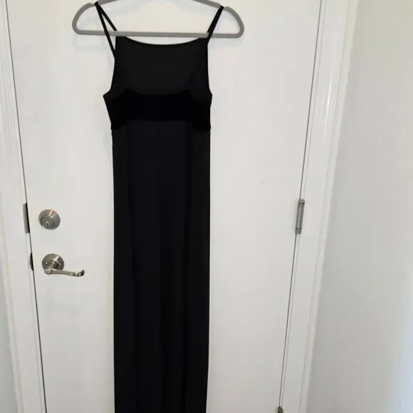 BYER TOO! sz M Vintage Y2K 90s Maxi Formal Dress Gown Gothic Romantic Velvet Top - Picture 5 of 11